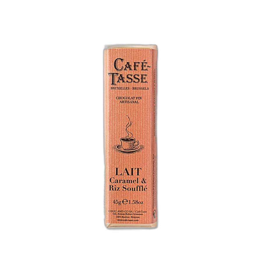 Шоколад молочный (карамель, хрустящий рис) Milk chocolate bar, Caramel & Crispy Rice CAFE-TASSE, 45г