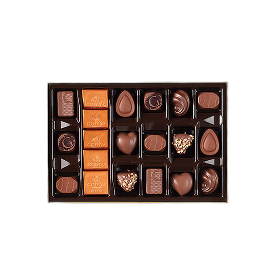 Шоколадные конфеты Godiva Connoisseur Milk 20шт, GODIVA, 189г