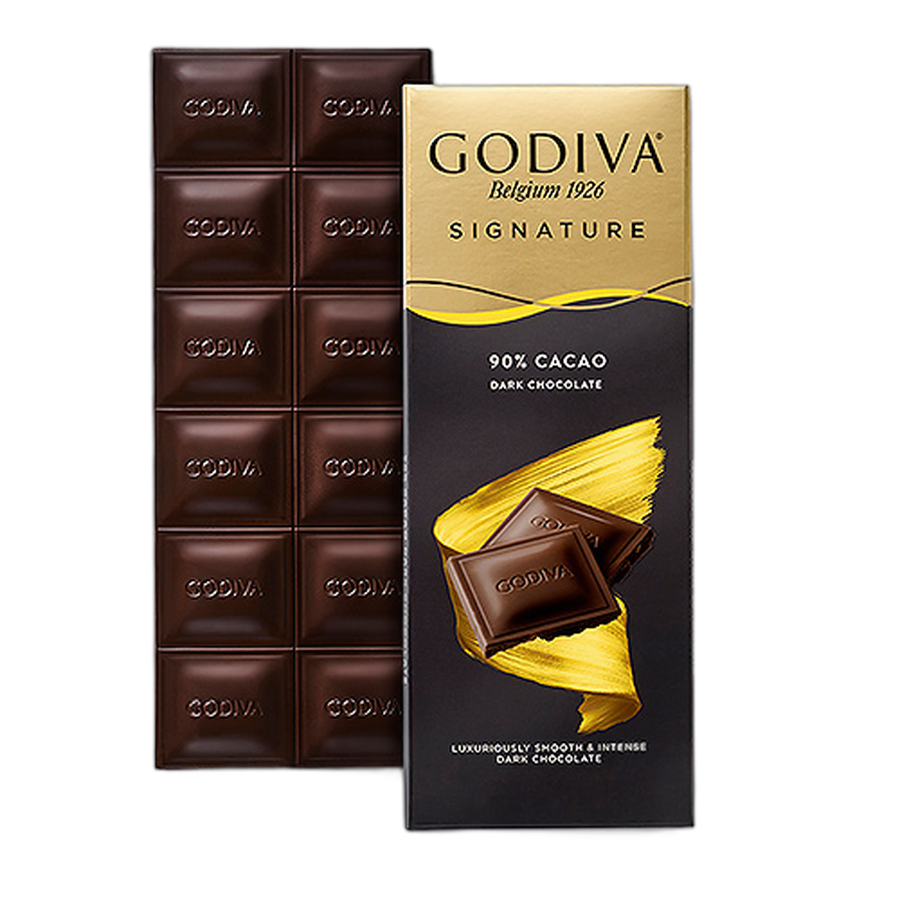 Шоколад темный Godiva Signature Tablet: Dark Chocolate 90% GODIVA, 90 гр