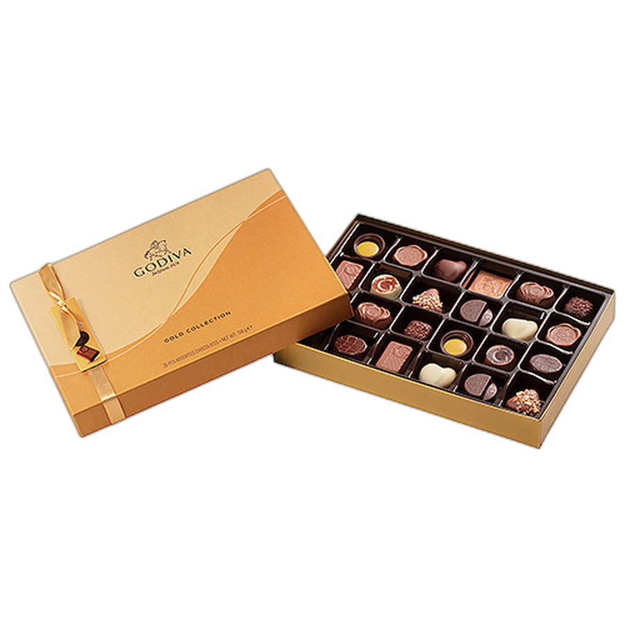Шоколадные конфеты Godiva New Gold Collection: Gold Rigid Box 25шт GODIVA