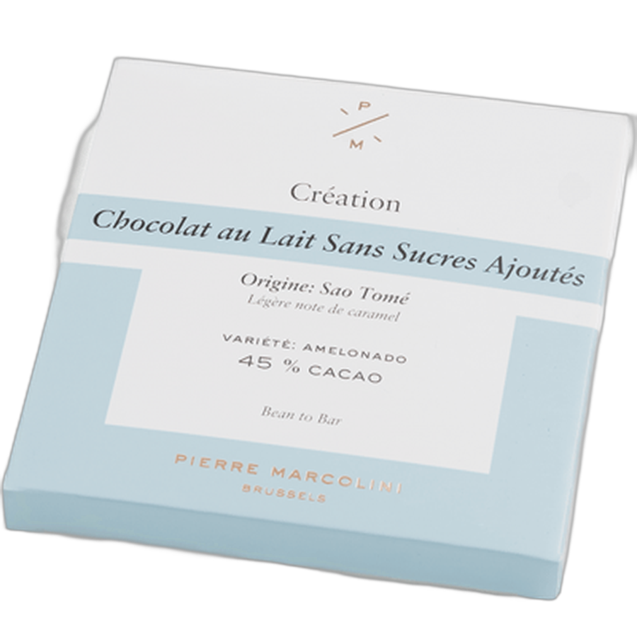 Шоколад без сахара плиточный, молочный No added sugar milk chocolate tablet PIERRE MARCOLINI, 70гр