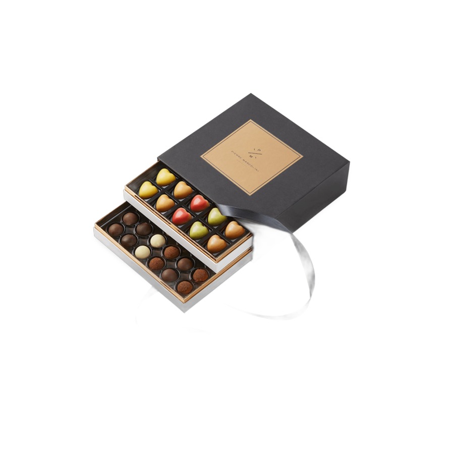 Шоколад PIERRE MARCOLINI в коробке ярусами, EMOTION, два яруса, 377г