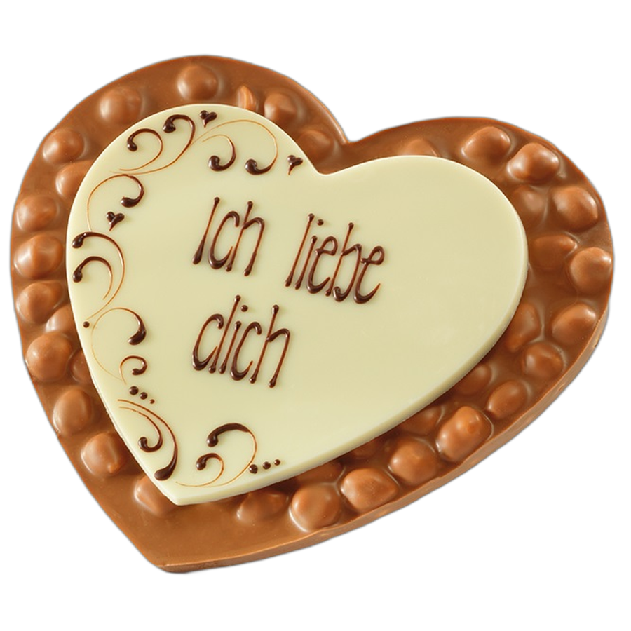 Шоколад молочный сердце Ich liebe dich (фундук) LADERACH, 250г