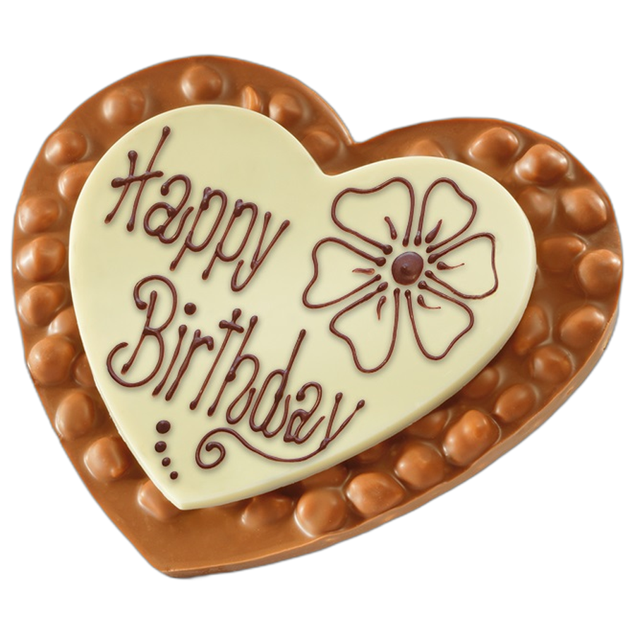 Шоколад молочный сердце Happy Birthday (фундук) LADERACH, 250г